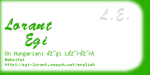 lorant egi business card